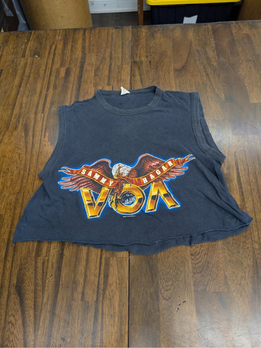 VOA Tour 80s Sammy Hagar Vintage Concert Crop Tank Top L